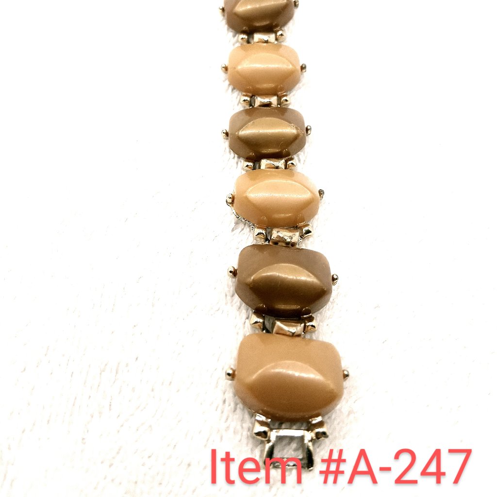 A Bracelet, With Brown And Tan Shape Stones, Item # A -247, Wt. 42 Grams